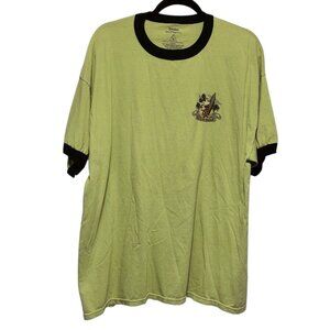 Disneyland Green Black Trim Mickey Mouse Print Short Sleeve T-shirt XL